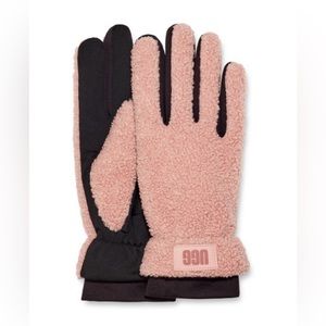 NWT UGG 20942 Pink Cloud Sherpa Gloves with Storm Cuff size Large